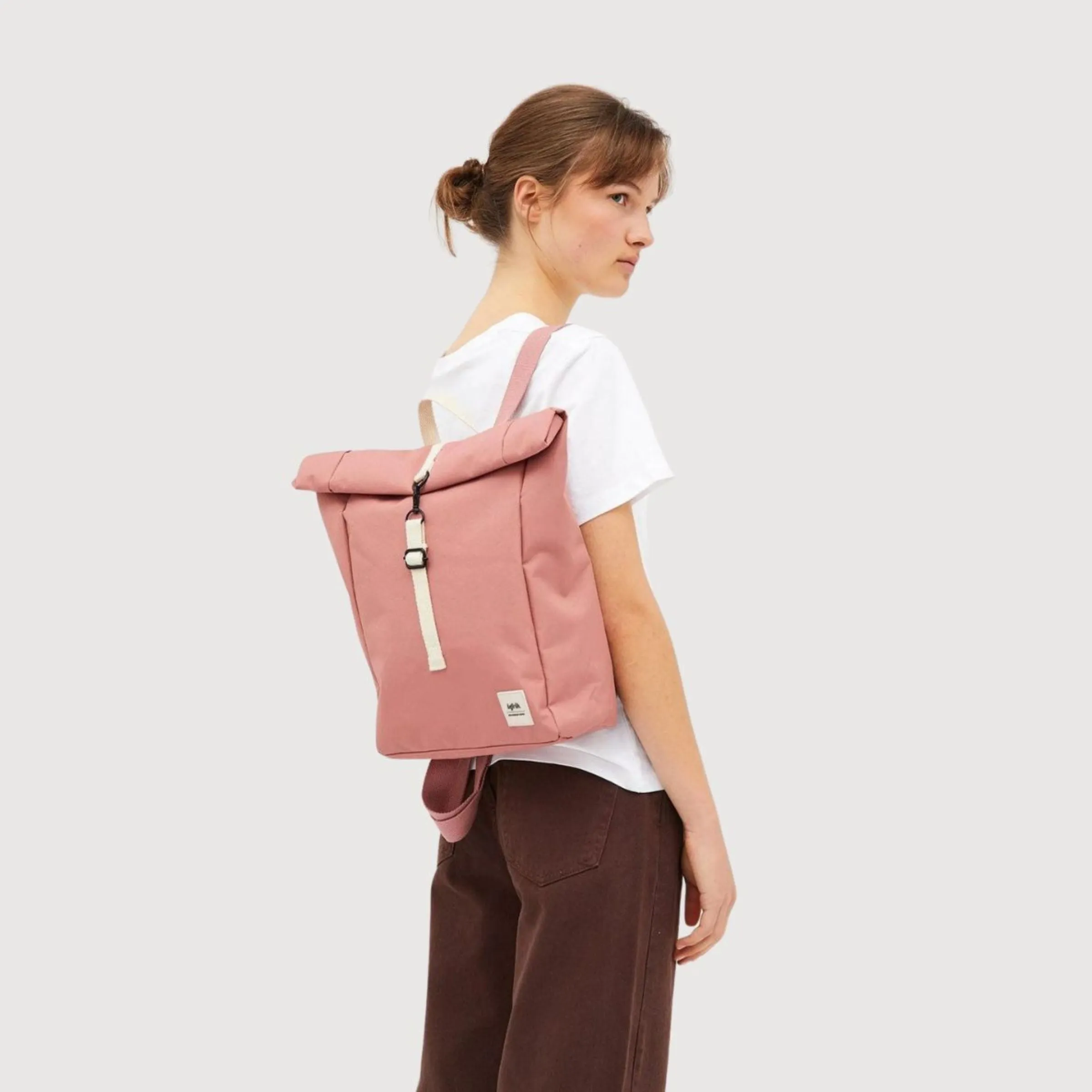 Backpack Roll Mini Dust Pink In Recycled Polyester | Lefrik