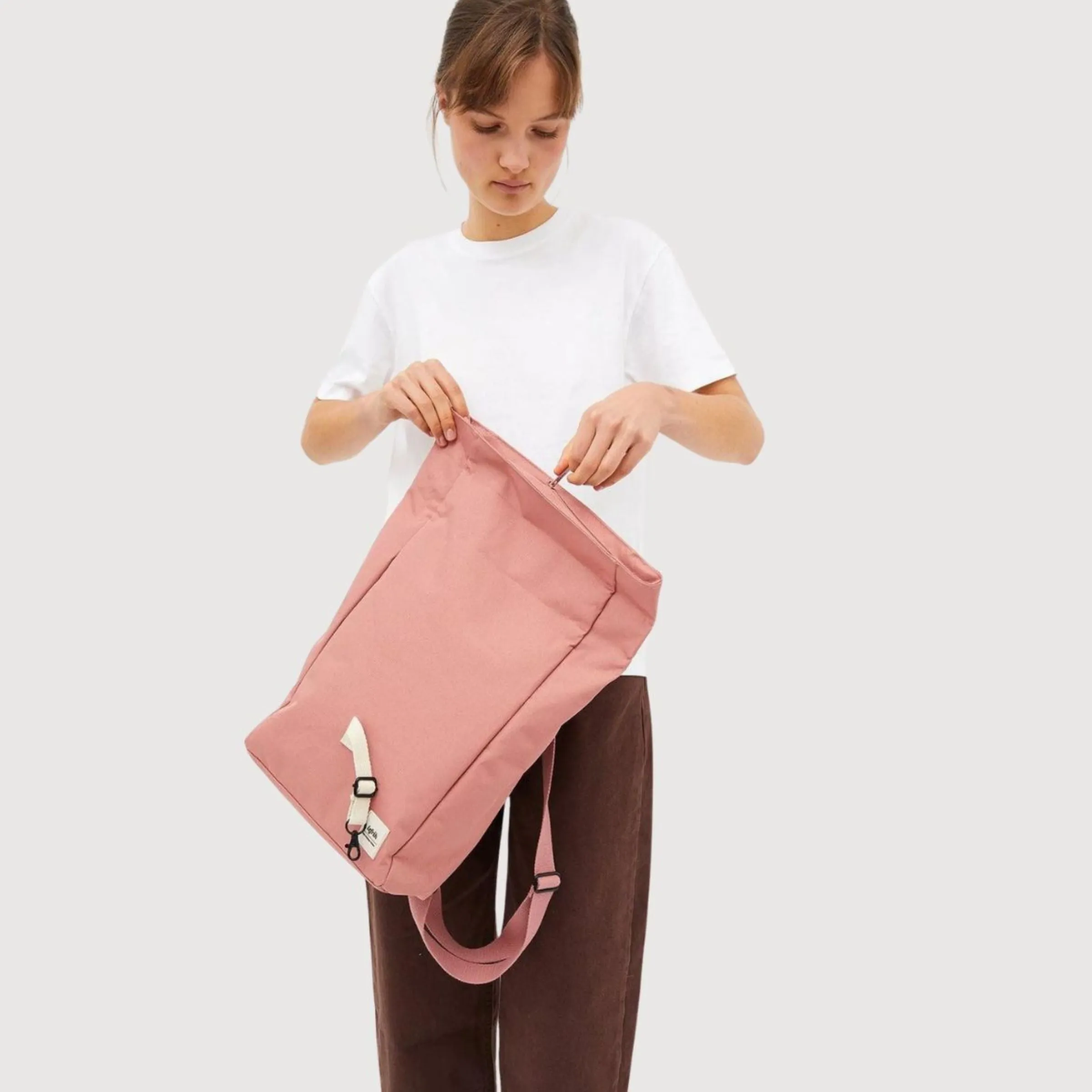 Backpack Roll Mini Dust Pink In Recycled Polyester | Lefrik