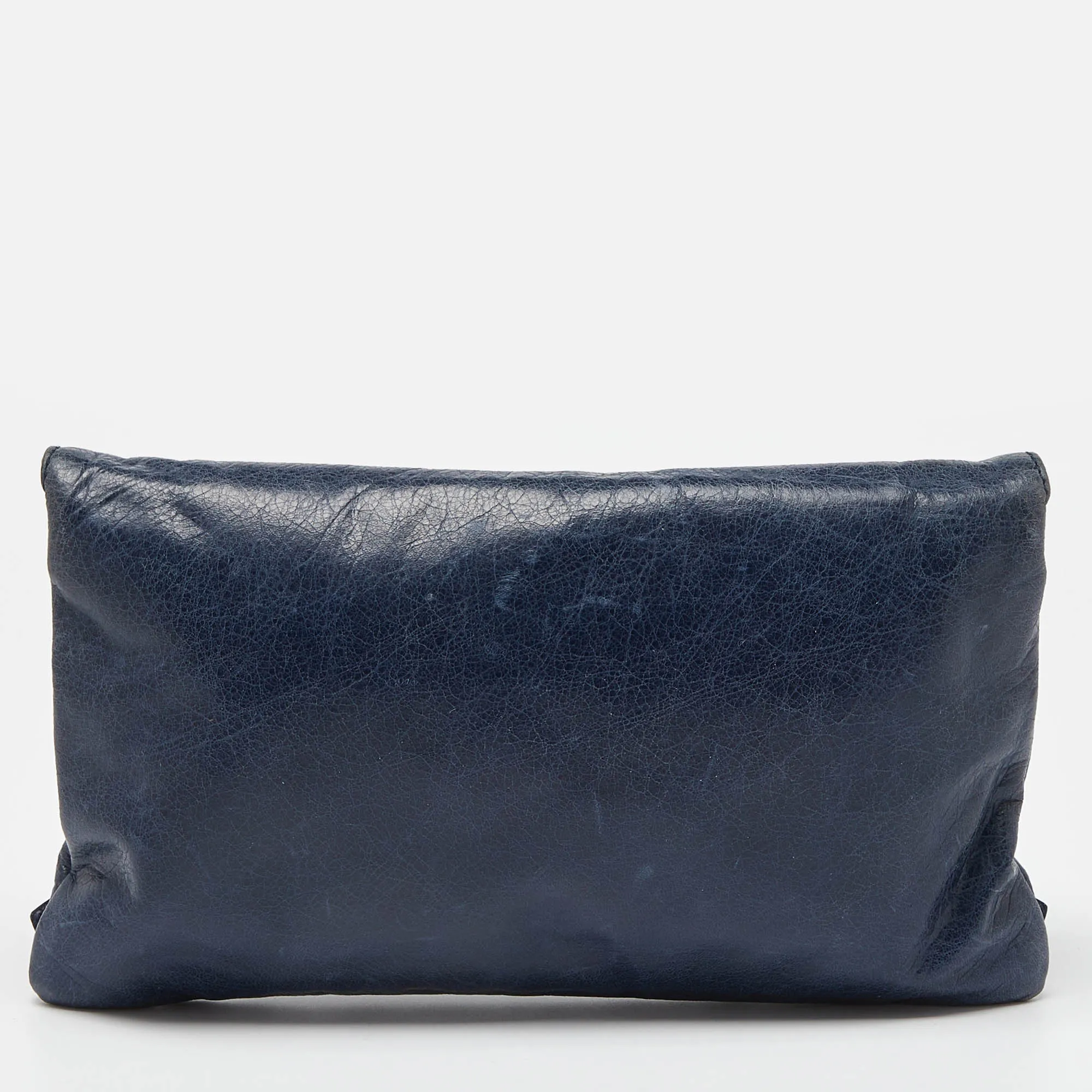 BALENCIAGA Blue Leather Giant 21 Envelope Clutch