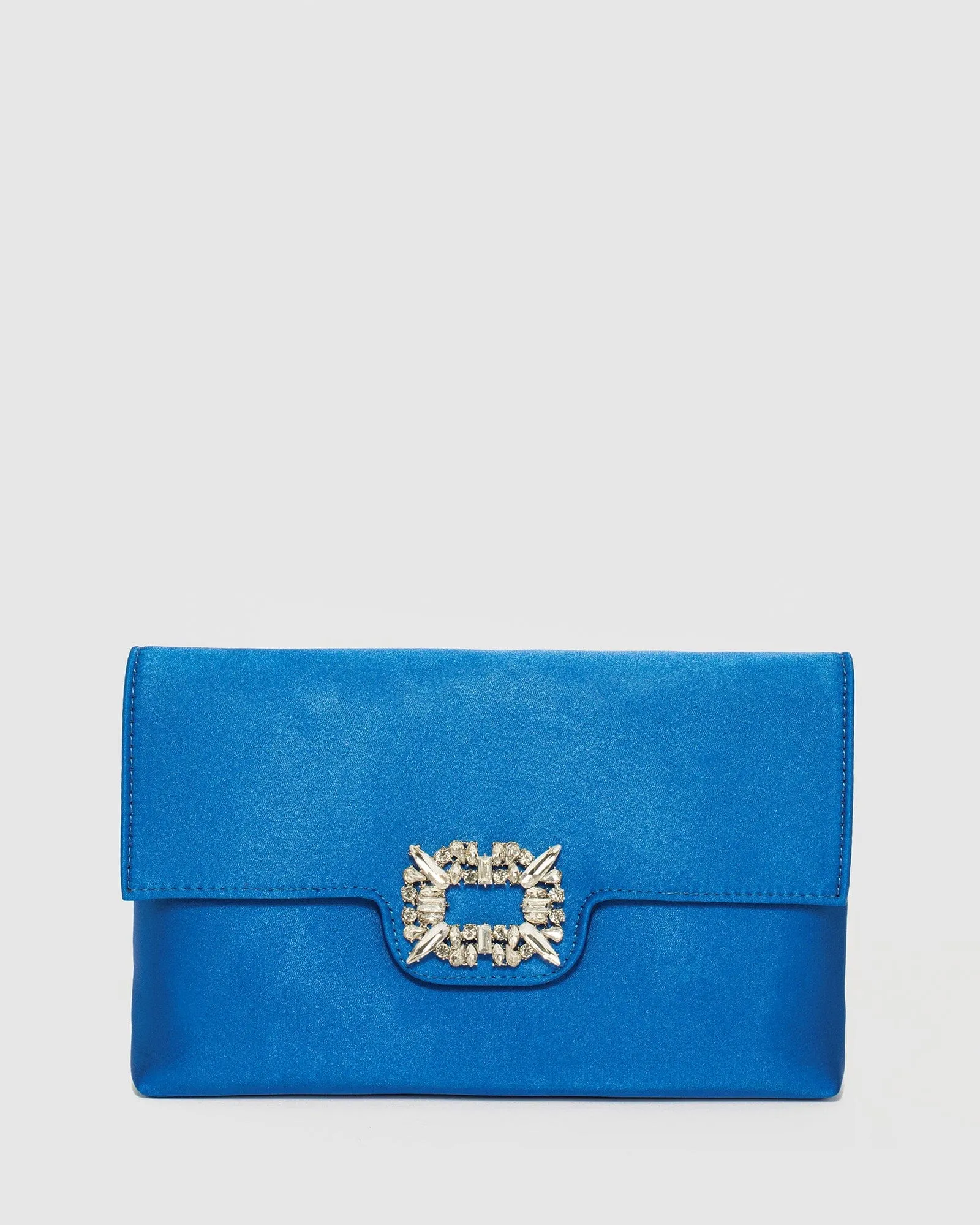 Blue Polly Crystal Clutch Bag