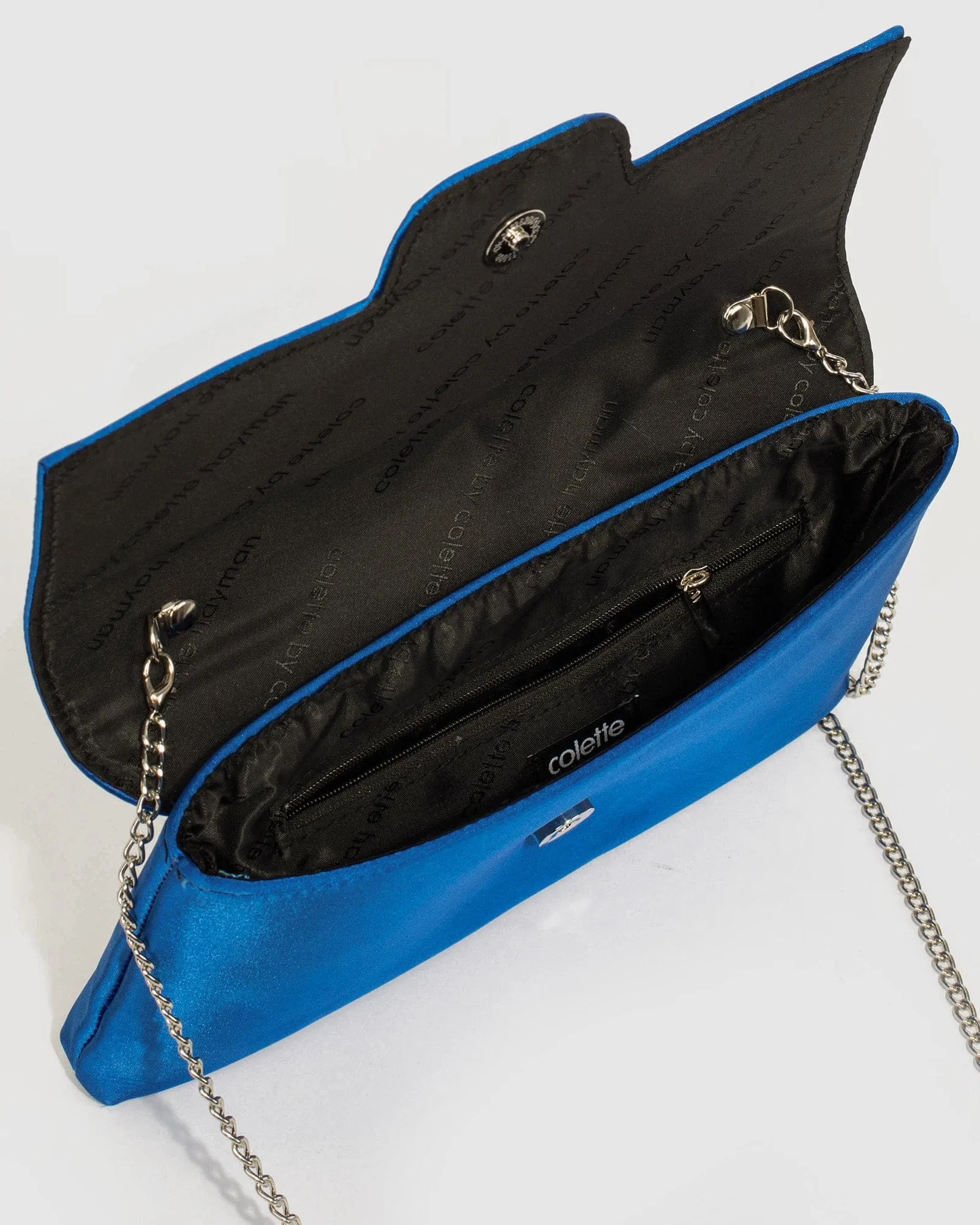 Blue Polly Crystal Clutch Bag