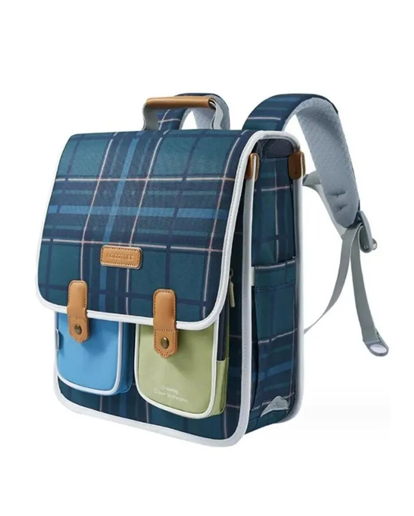 Blue Scottish Plaid Checks Rectangle Style Backpack