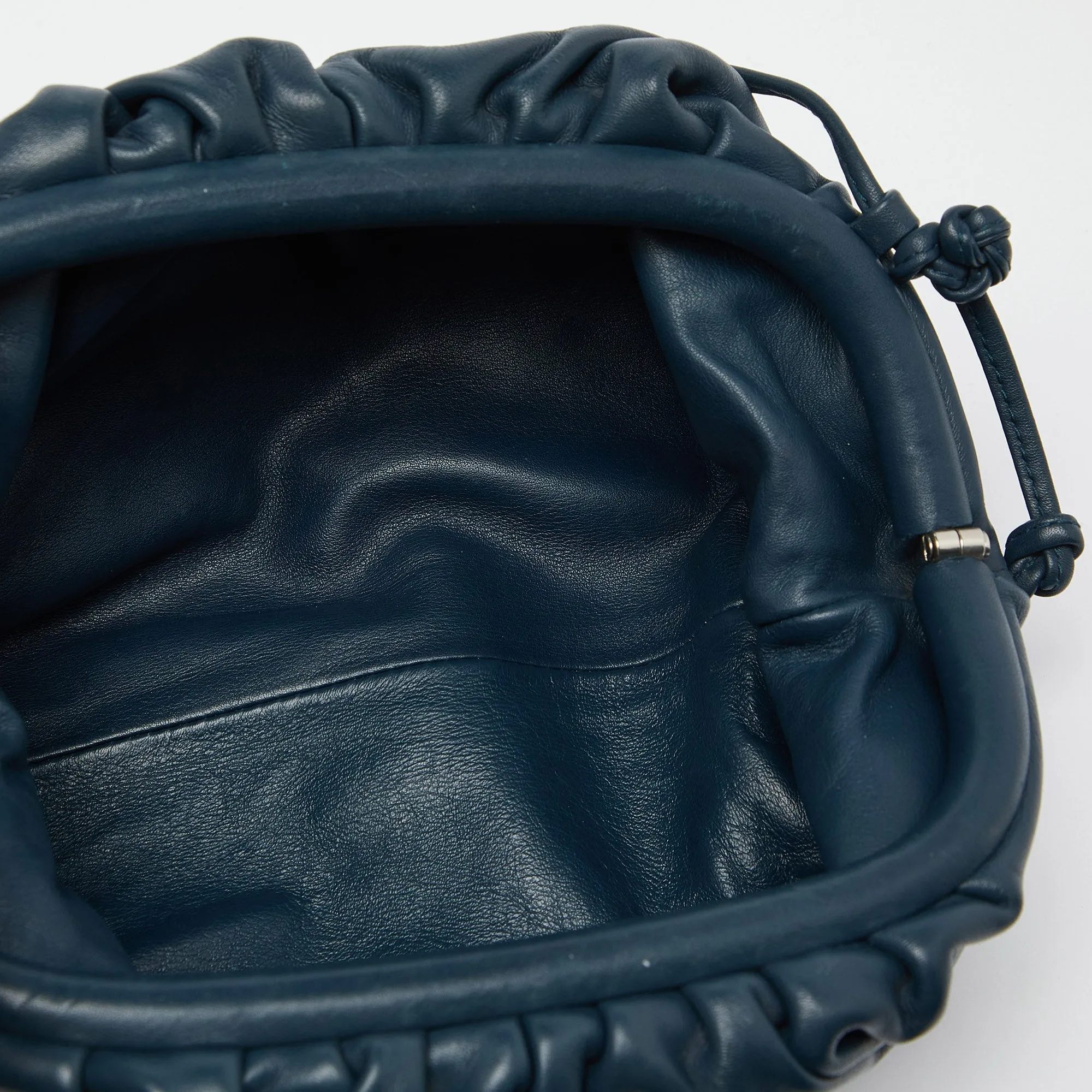 BOTTEGA VENETA Blue Leather Mini The Pouch Bag