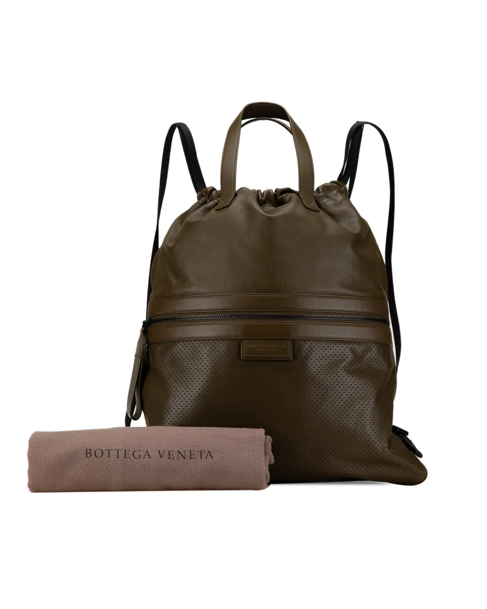 Bottega Veneta Intrecciato Leather Backpack Green