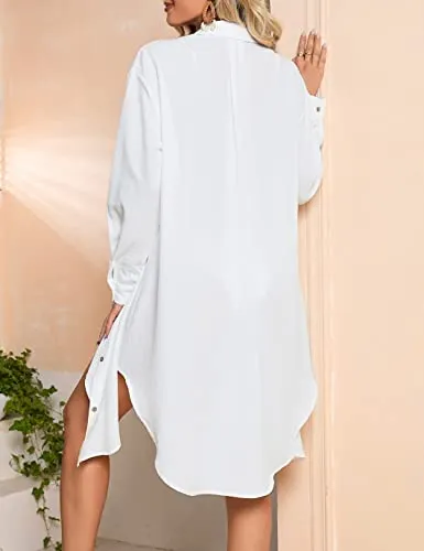 Button-Down Long Sleeve Swimsuit Cover Up for Women