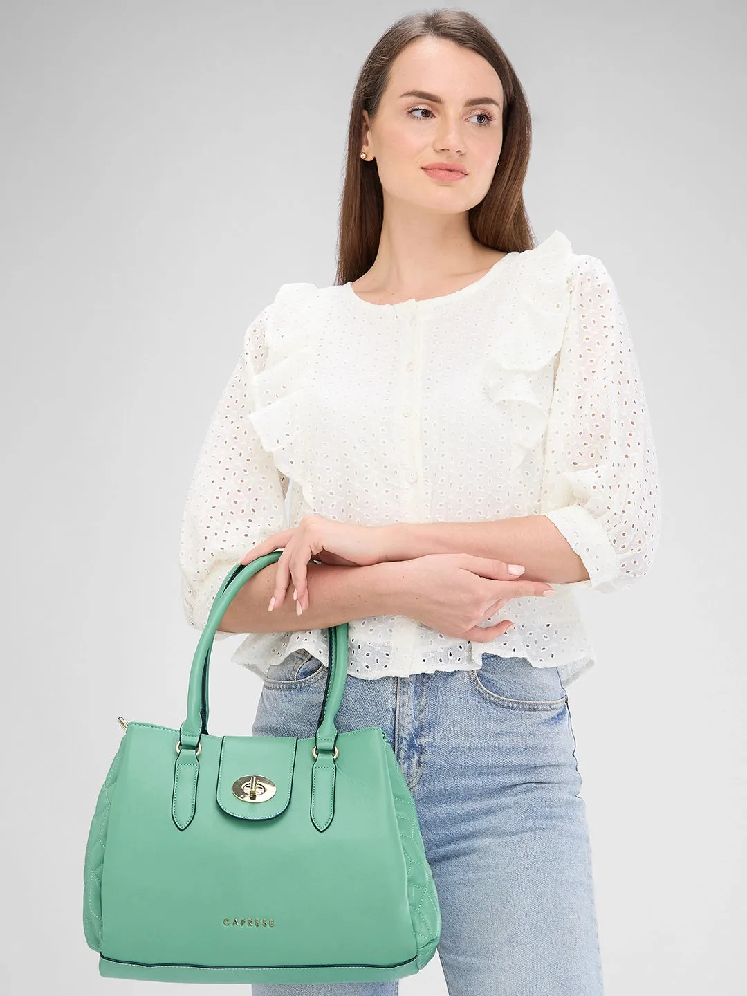 Caprese Sabrina Satchel Medium Mint