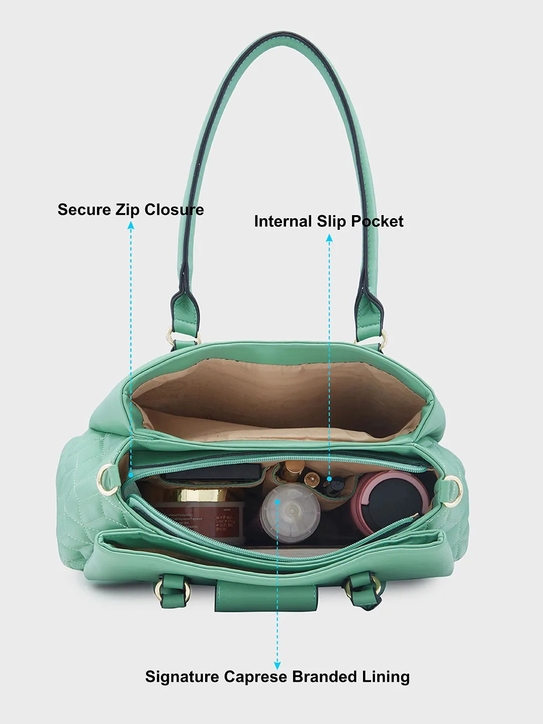 Caprese Sabrina Satchel Medium Mint