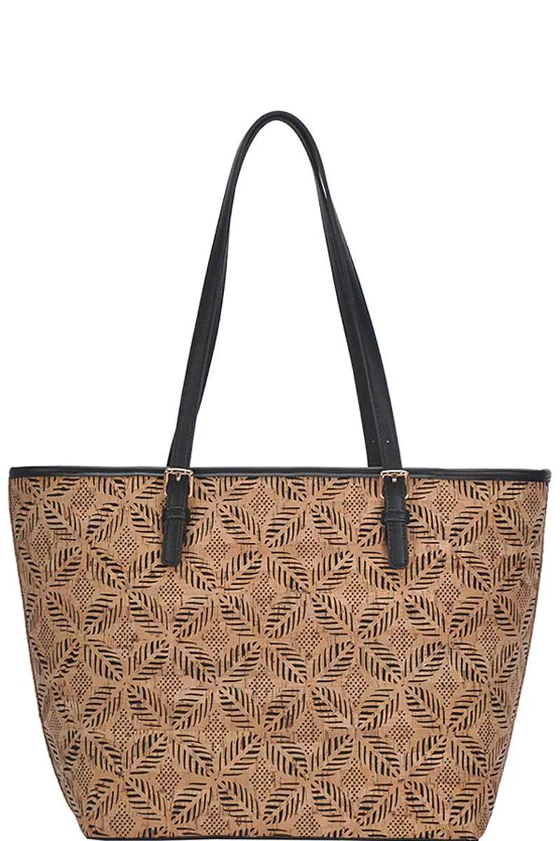 Chic Trendy Cork Textured Fashion Pattern Shopper Bag