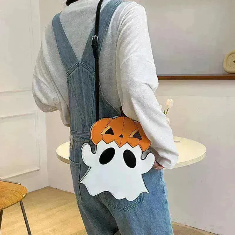 Creative 3D Pumpkin Ghost Shoulder Bag: Cute Women's Purse