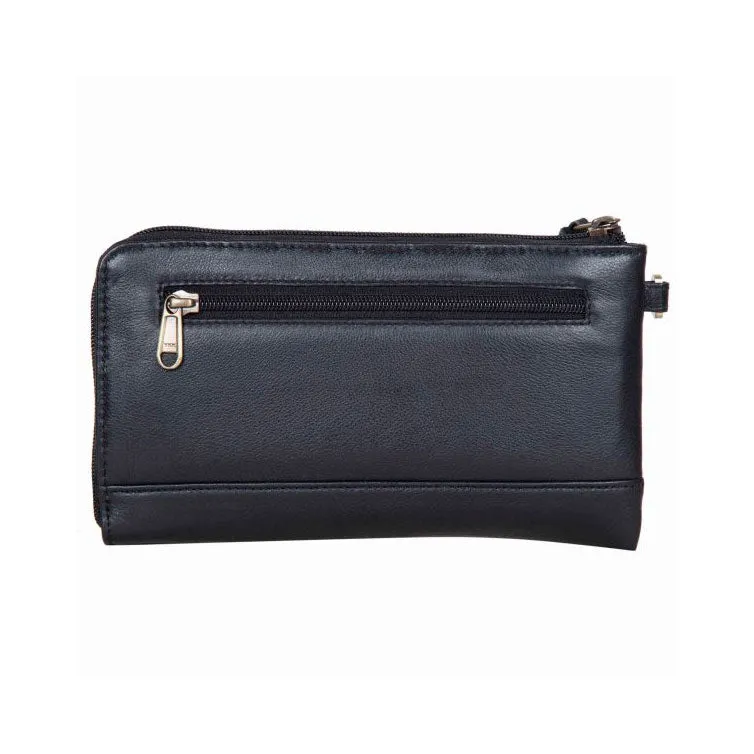 Dallas Clutch Wallet - Jersey Hairon & Black Leather