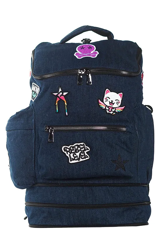 Denim Rebel Hero Backpack with Patches