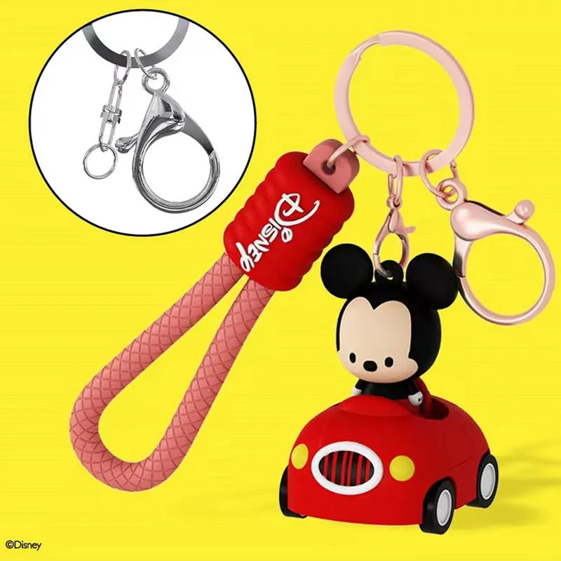 Disney Car Key Ring Doll Pendant Keychain Anti-lost Lanyard