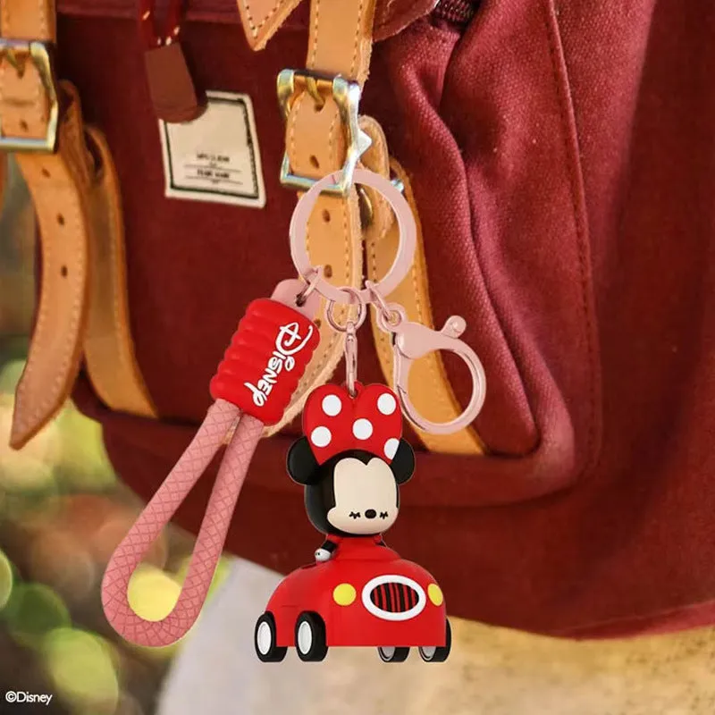 Disney Car Key Ring Doll Pendant Keychain Anti-lost Lanyard