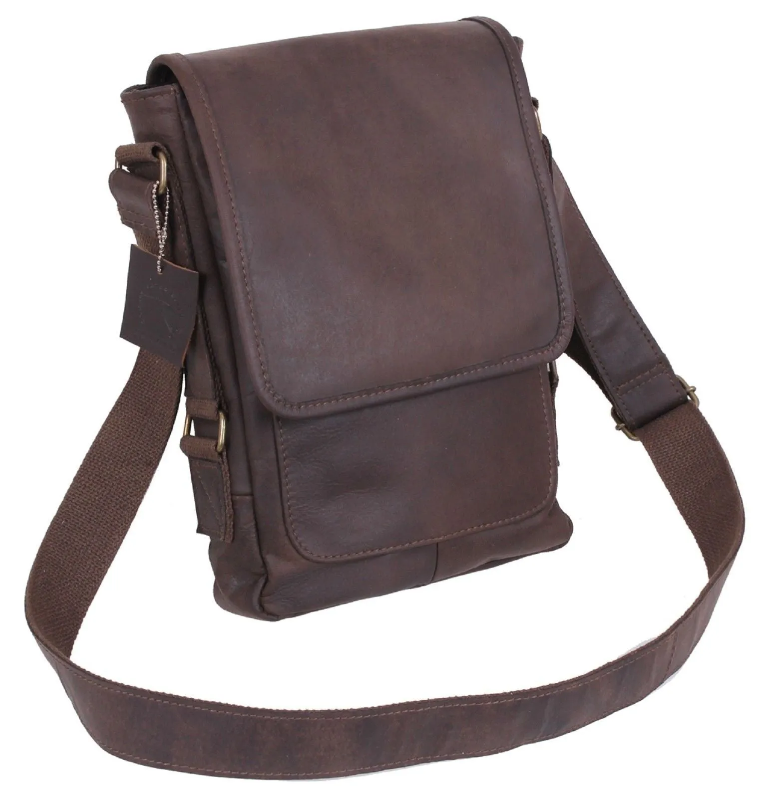 Durable & Stylish Brown Leather Tech Tablet Messenger Bag Rothco