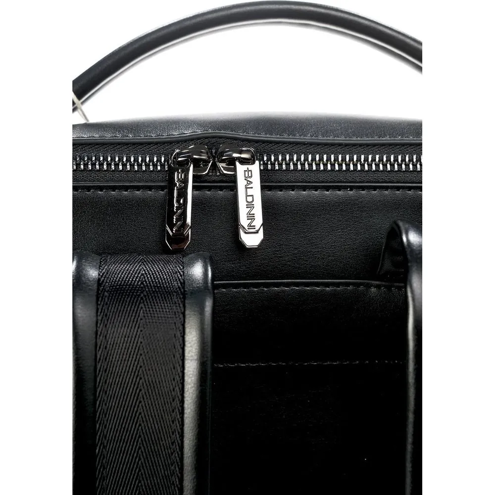 Elegant Black Calfskin Men's Backpack