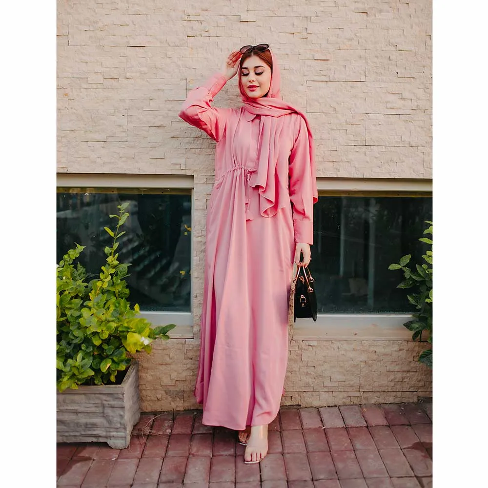 Elegant Maxi Abaya  (Pink)