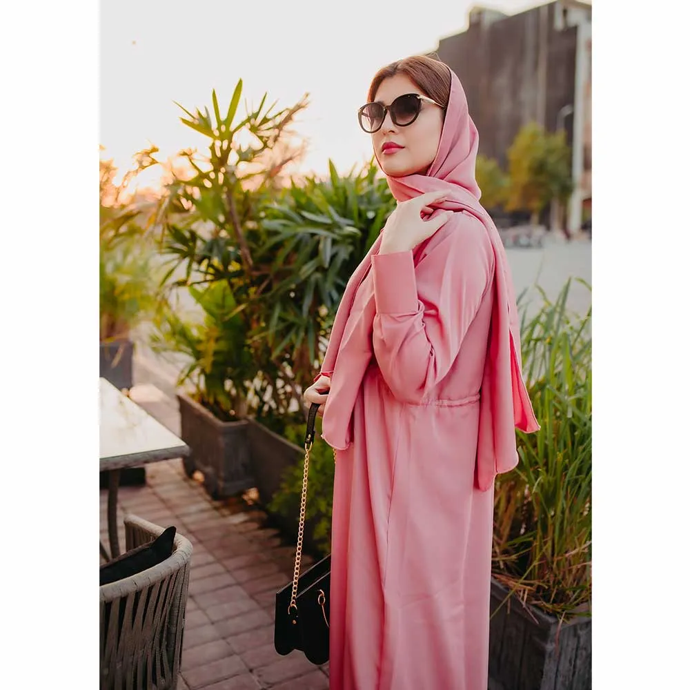 Elegant Maxi Abaya  (Pink)