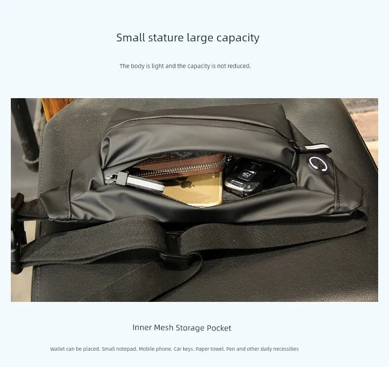 Fashion Waist Bag Men's Chest Bag One Shoulder Crossbody Waterproof Cycling Sports Bag, Street Trendy Small Backpack Casual