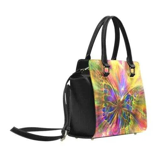 Handbags, Colorful Butterfly Style Top-Handle Bag