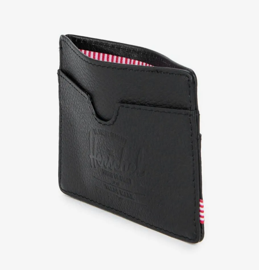 Herschel Charlie Card Holder – Black Pebbled Leather