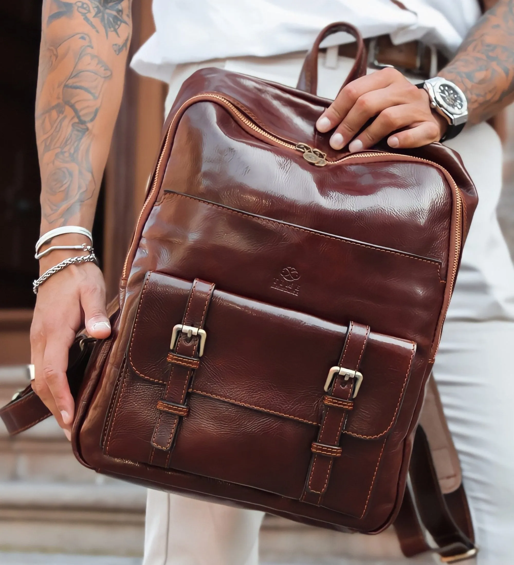 Large Leather Backpack for Men - The Divine Comedy