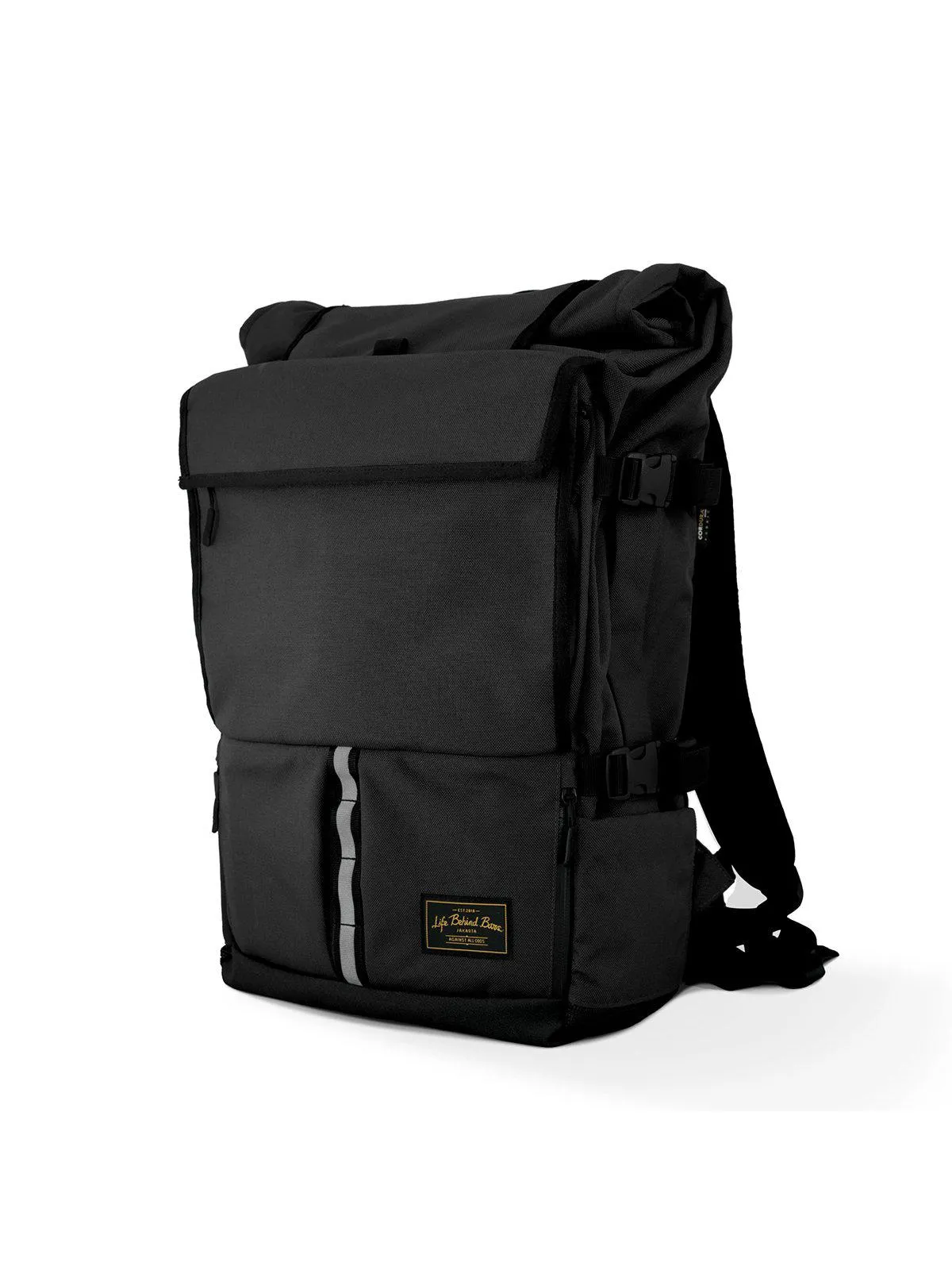 Life Behind Bars The Peloton Rolltop Backpack 30-42L Black