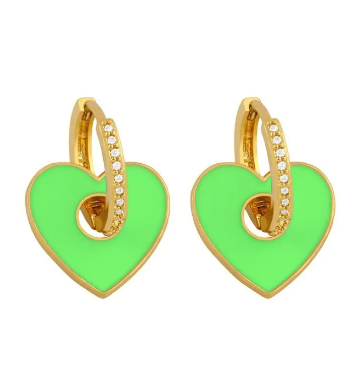 Lime Small Neon Heart Earring