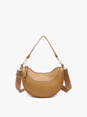 M2467 Monica Half-Moon Shoulder Bag/Crossbody: Tan