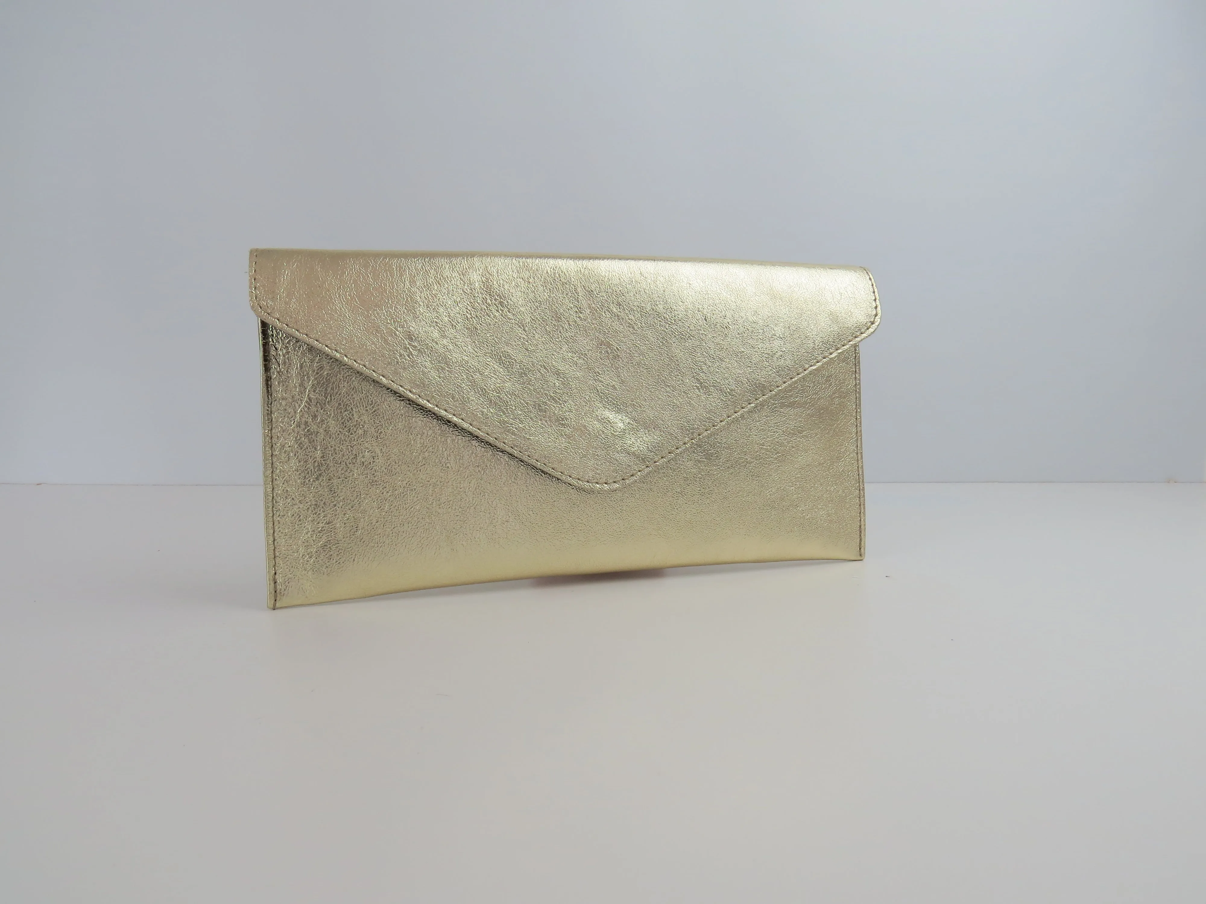 Metallic Gold Envelope Clutch Bag