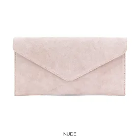 Nude envelope clutch bag