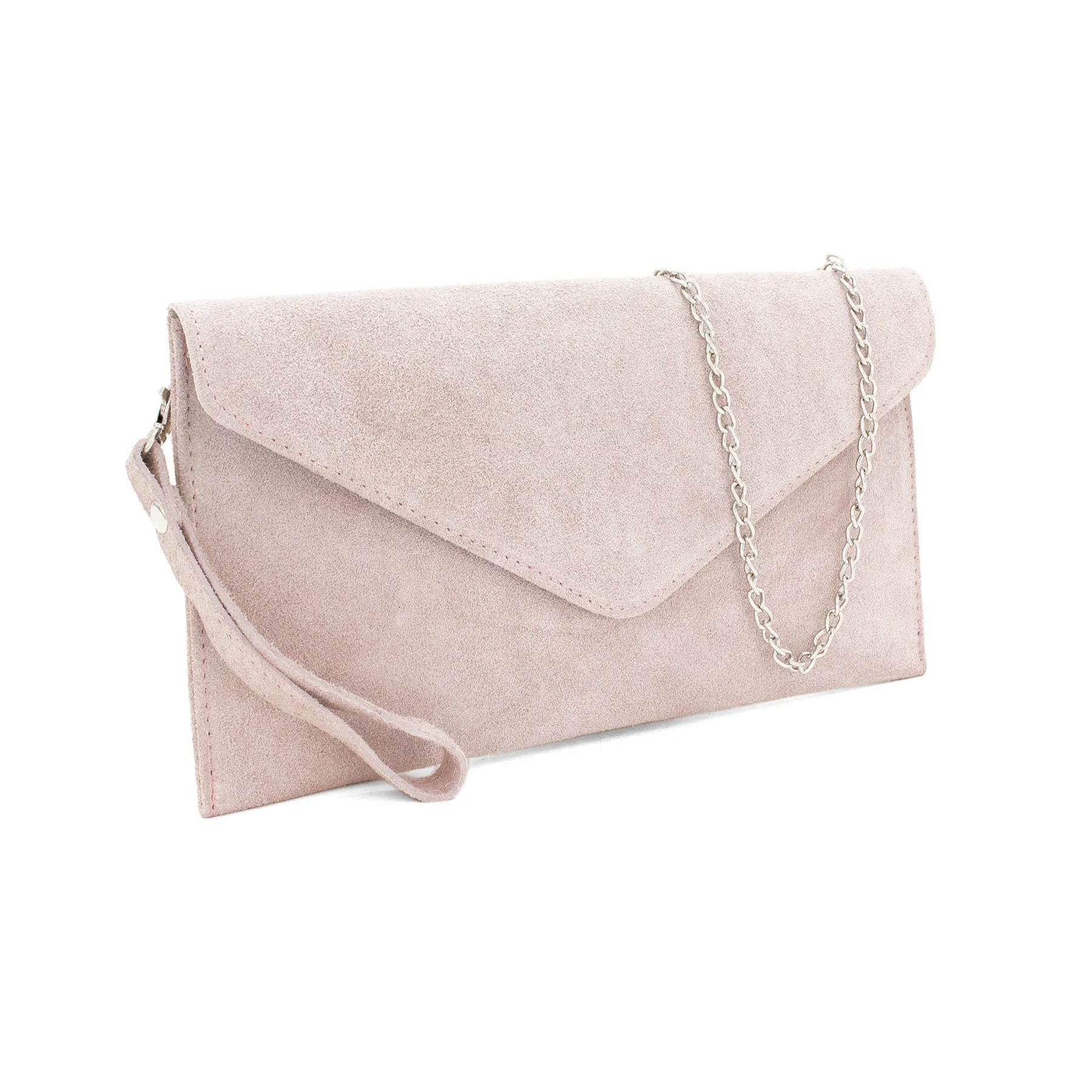 Nude envelope clutch bag