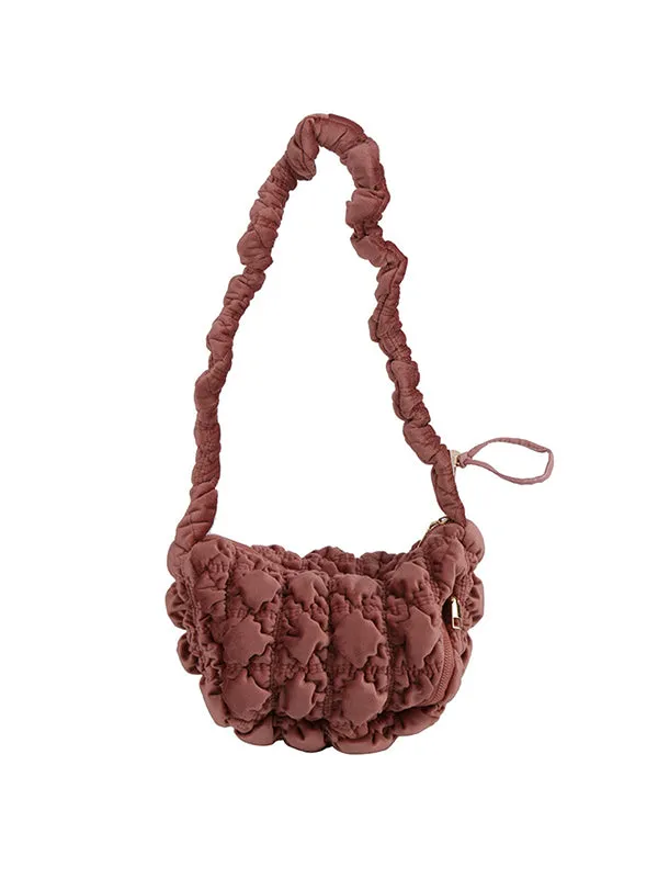 Pleated Split-Joint Velvet Handbags Shoulder Bags