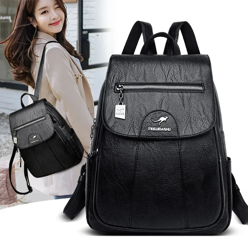 PU Leather vintage style women's Backpack