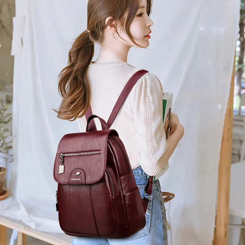 PU Leather vintage style women's Backpack