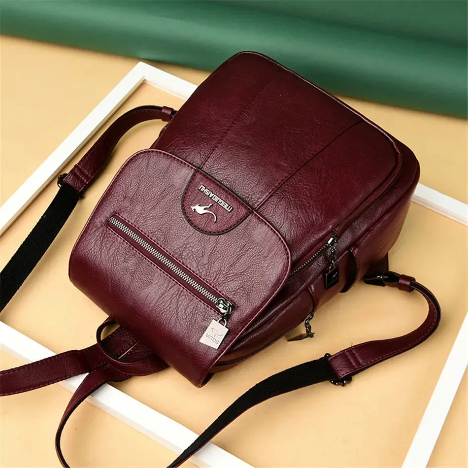 PU Leather vintage style women's Backpack