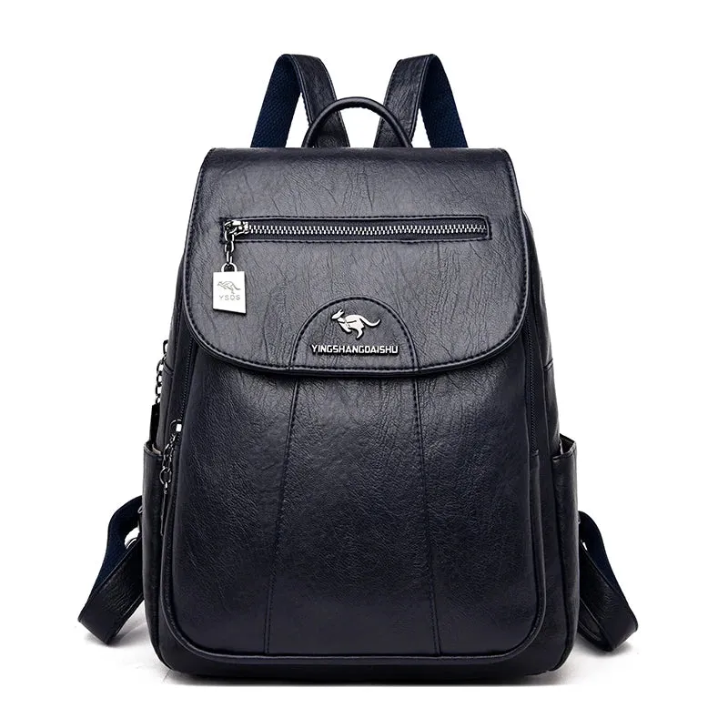 PU Leather vintage style women's Backpack