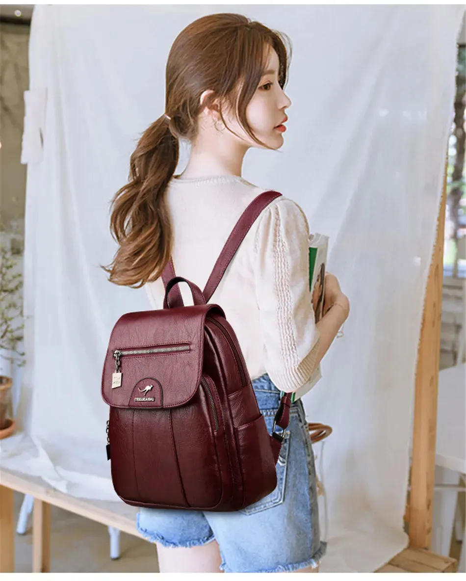 PU Leather vintage style women's Backpack