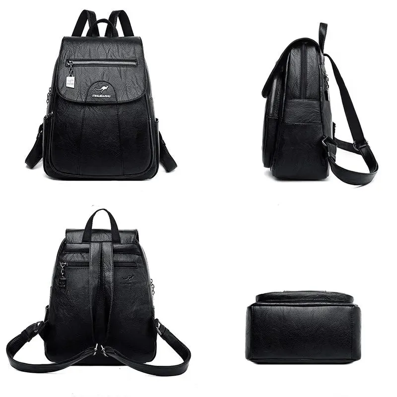 PU Leather vintage style women's Backpack