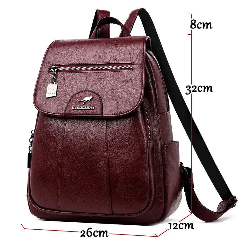 PU Leather vintage style women's Backpack