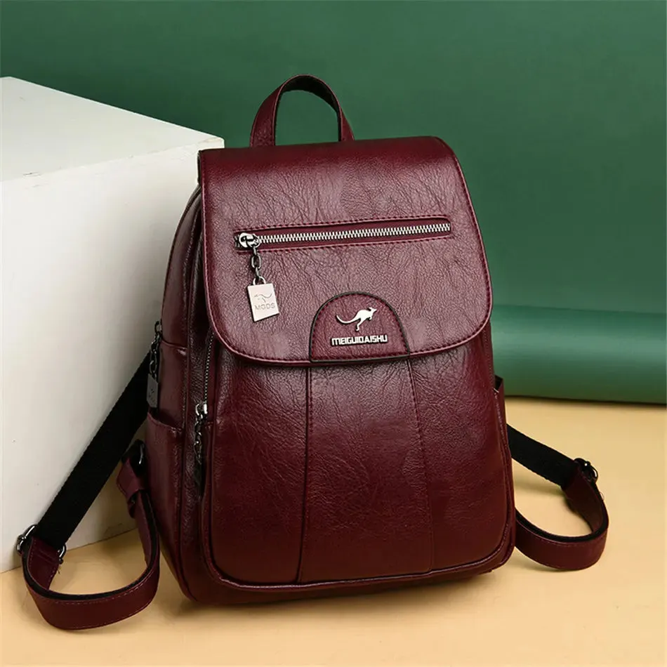 PU Leather vintage style women's Backpack