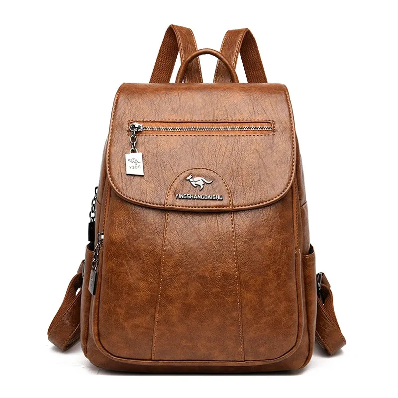 PU Leather vintage style women's Backpack