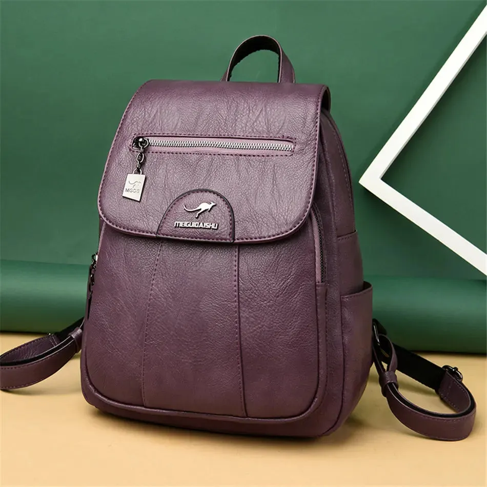 PU Leather vintage style women's Backpack