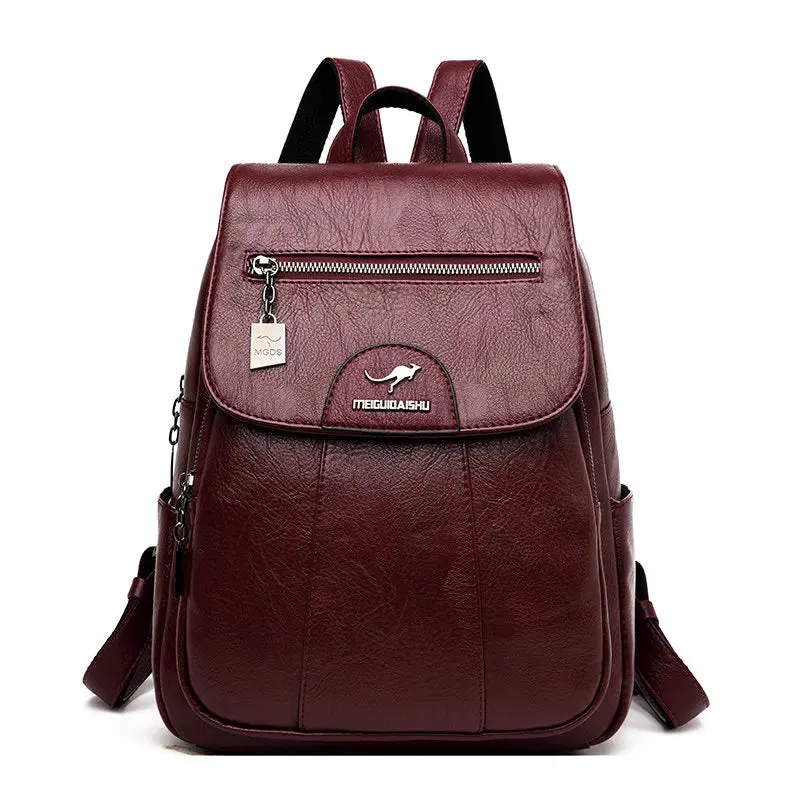 PU Leather vintage style women's Backpack