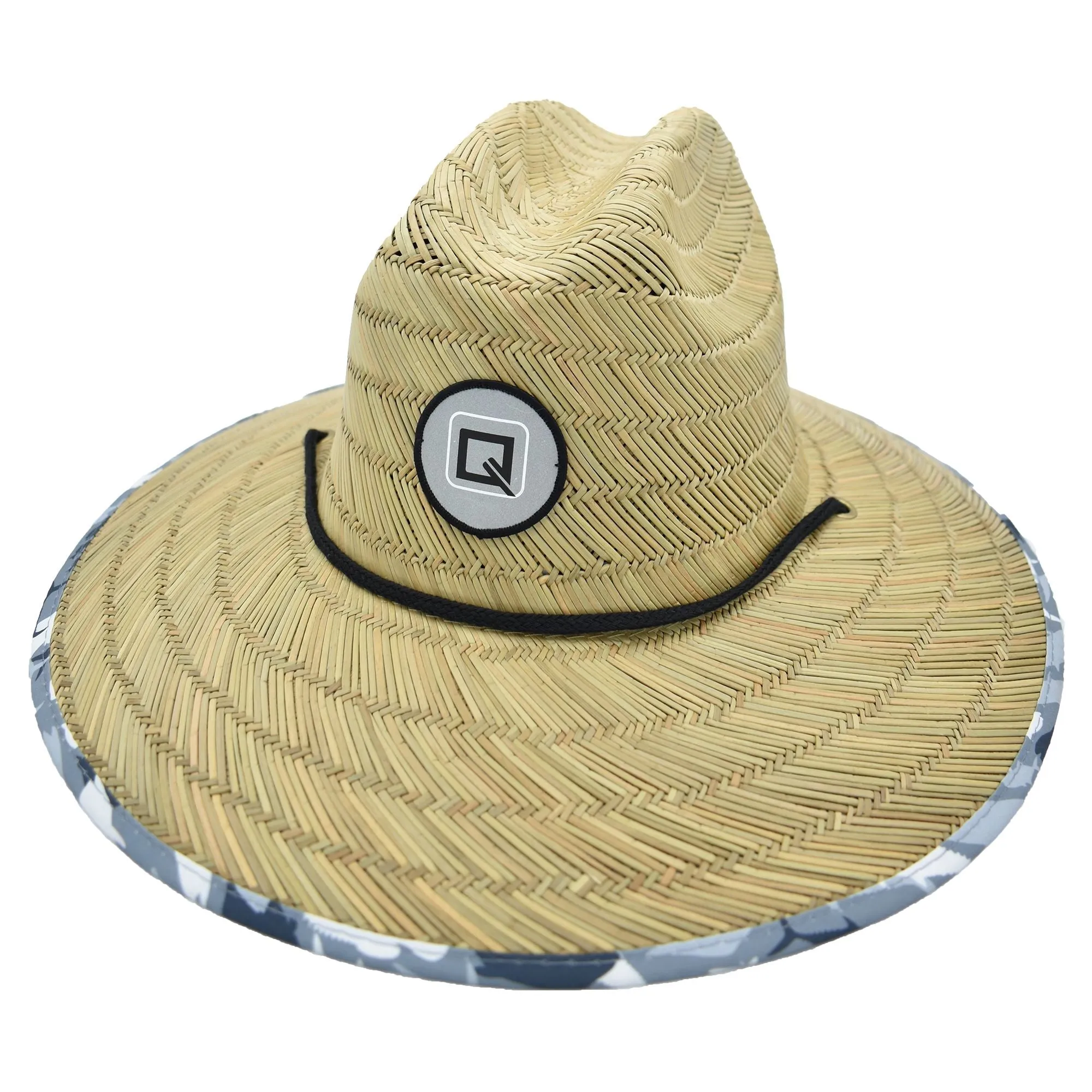 Qwave Mens Straw Hat - Cool Fishing Print Designs, Beach Gear Sun Hats for Men Protects from Summer Sun - Lifeguard Hat- Steelfish Print