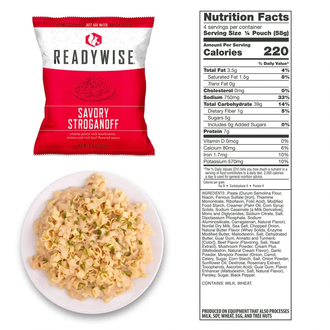 ReadyWise Freeze-Dried Emergency Food Dry Bag - 60 Servings