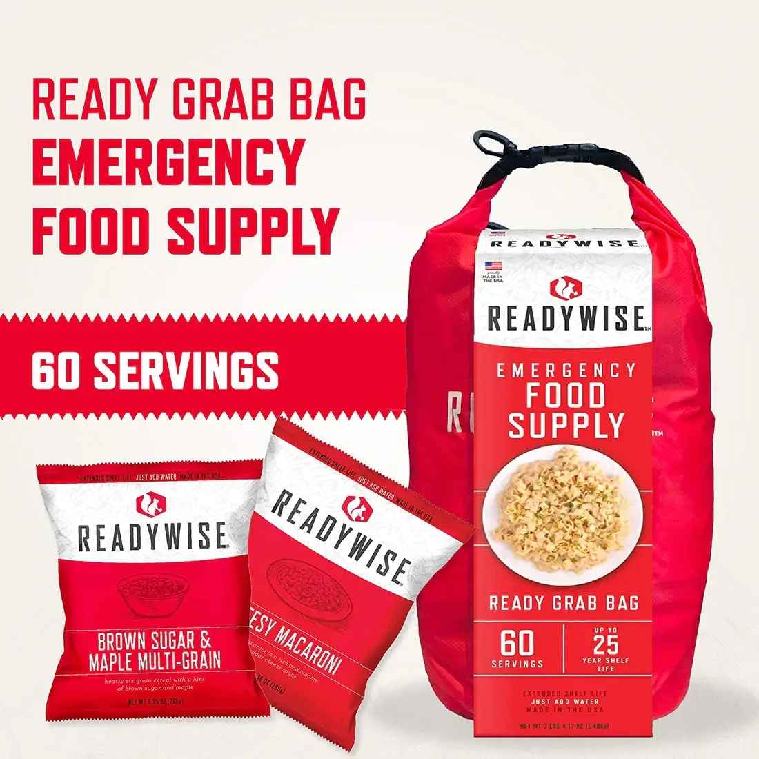 ReadyWise Freeze-Dried Emergency Food Dry Bag - 60 Servings