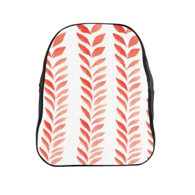 School Backpack Red Leaves