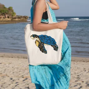 Sea Turtle Blues Beach Tote