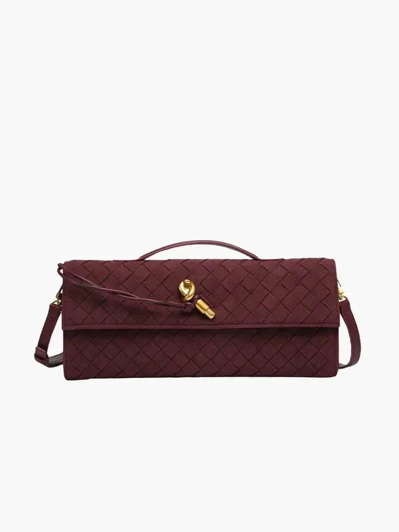 Serena – Braided design with gold bow – Clutch