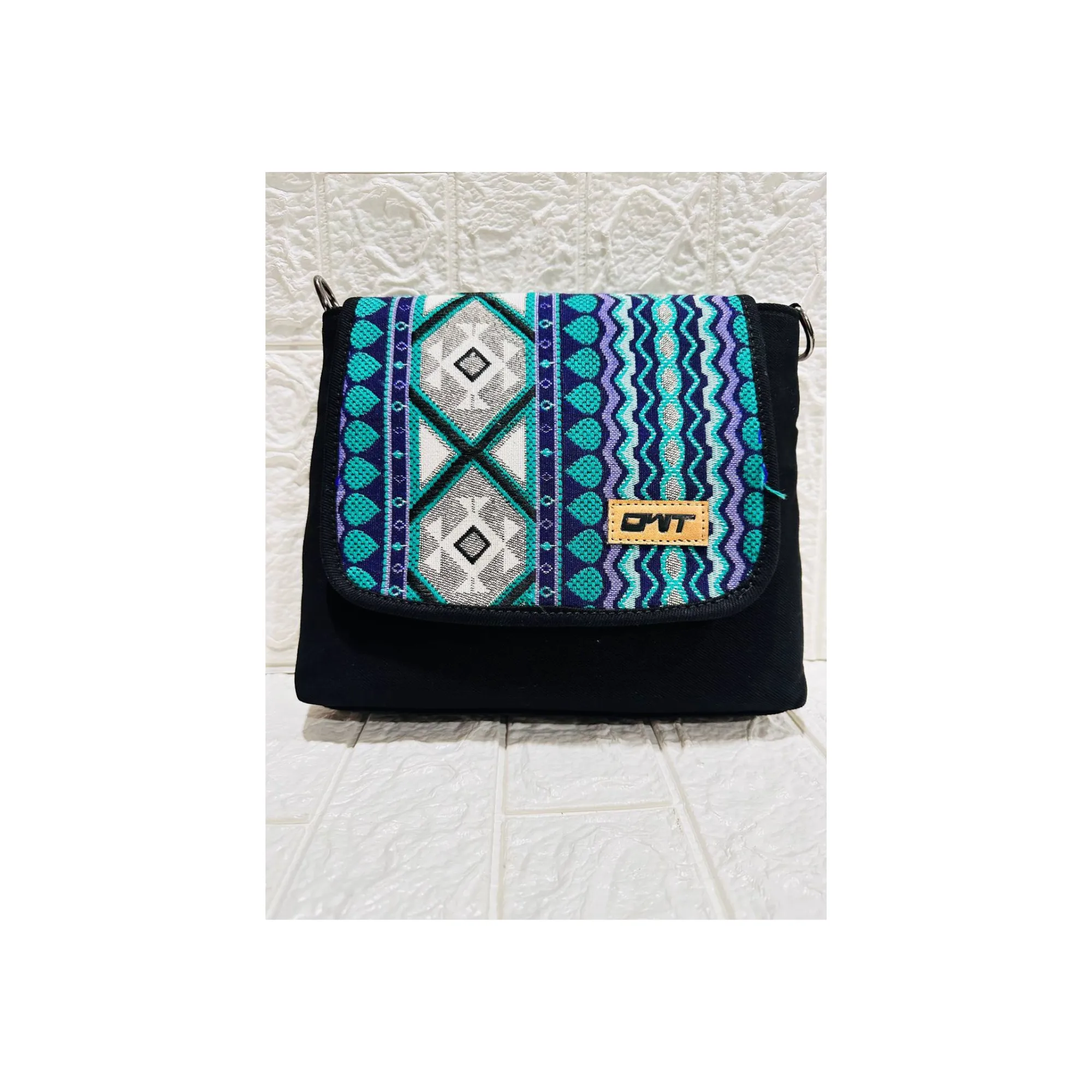 STYLISH BLACK DENIM CROSS BODY BAG-B8